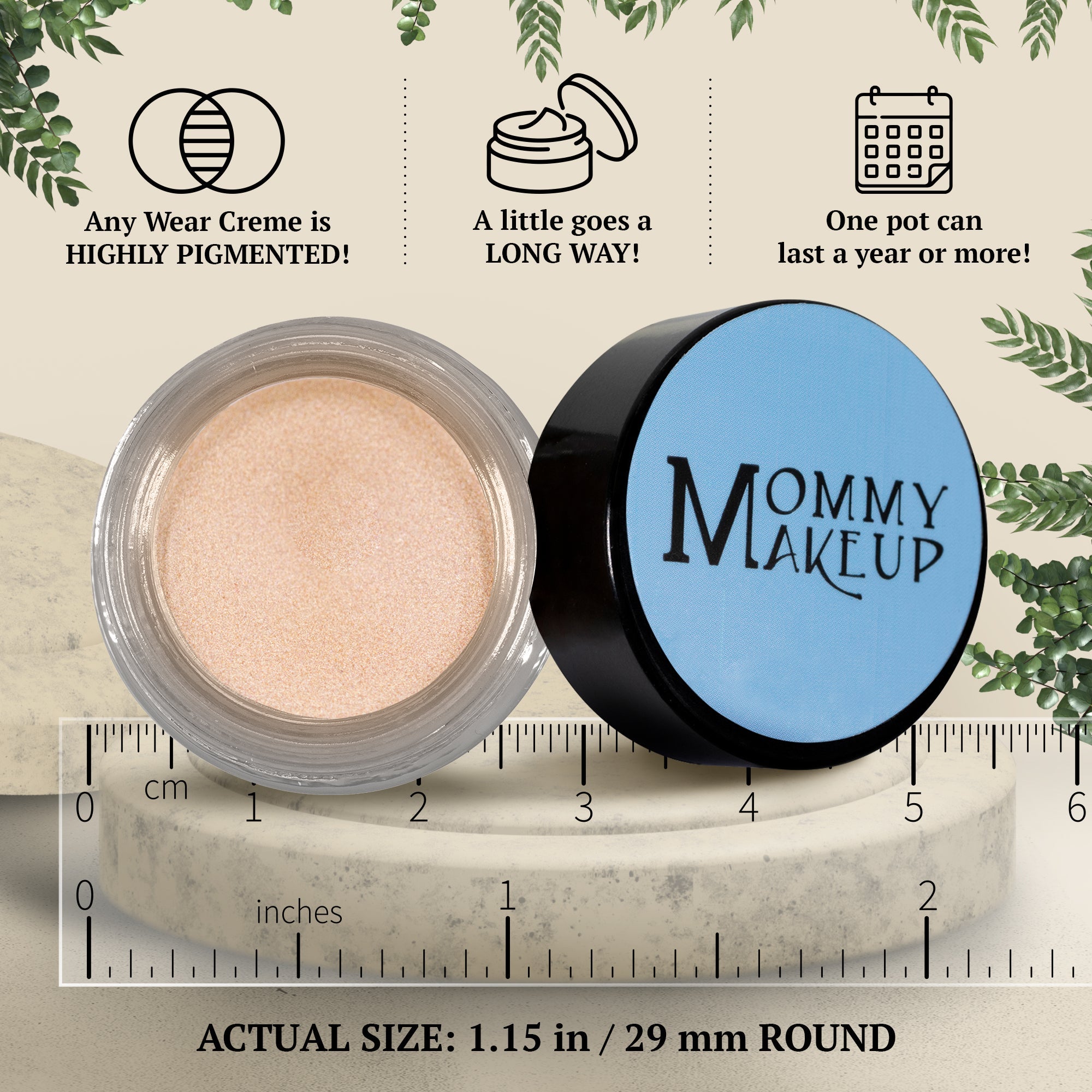 Champagne on Ice Any Wear Creme - A Waterproof Multi-tasking creme to powder product for eyes, cheeks & lips. Can be worn anywhere