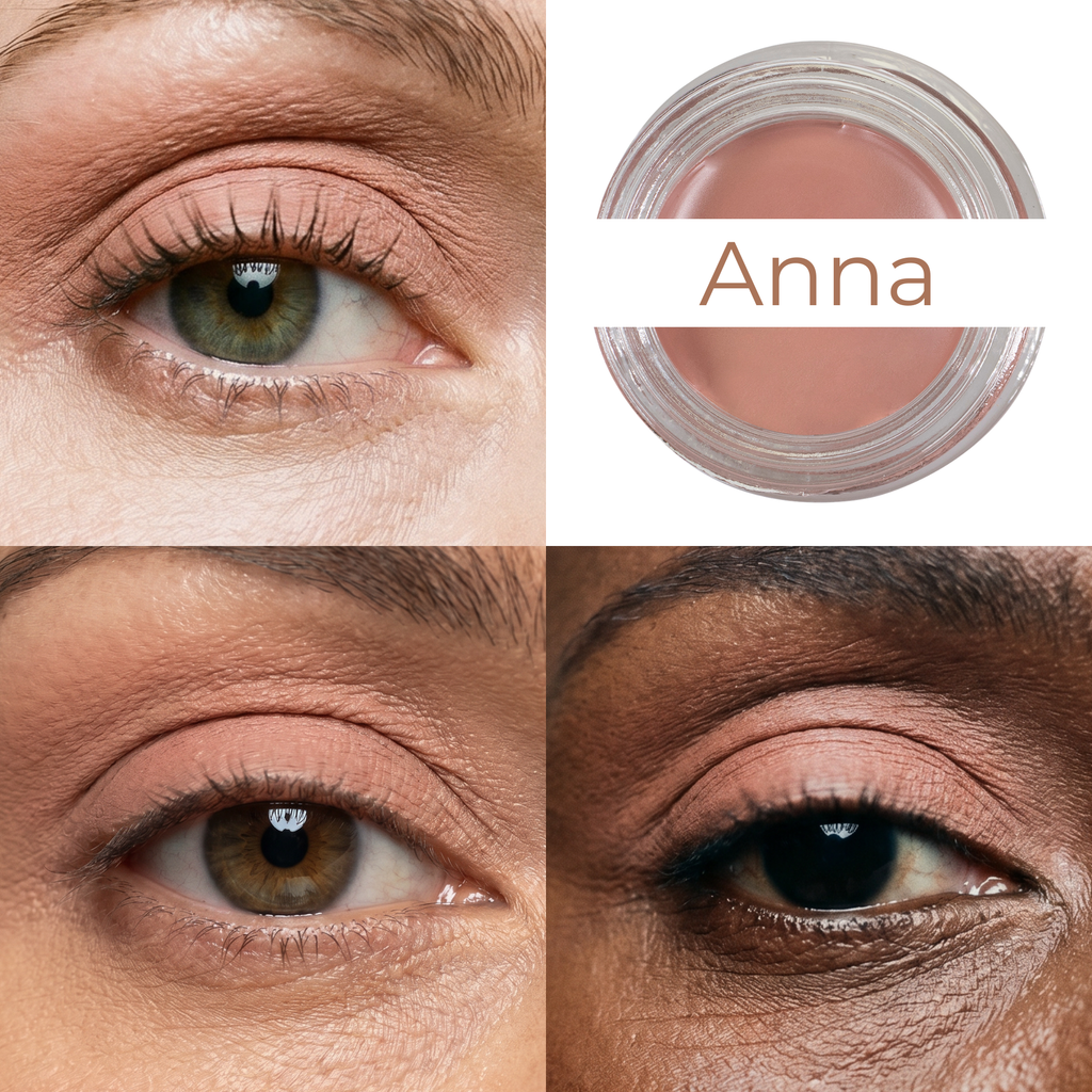 Anna Any Wear Creme - A Waterproof Multi-tasking creme to powder product for eyes, cheeks & lips. Can be worn anywhere
