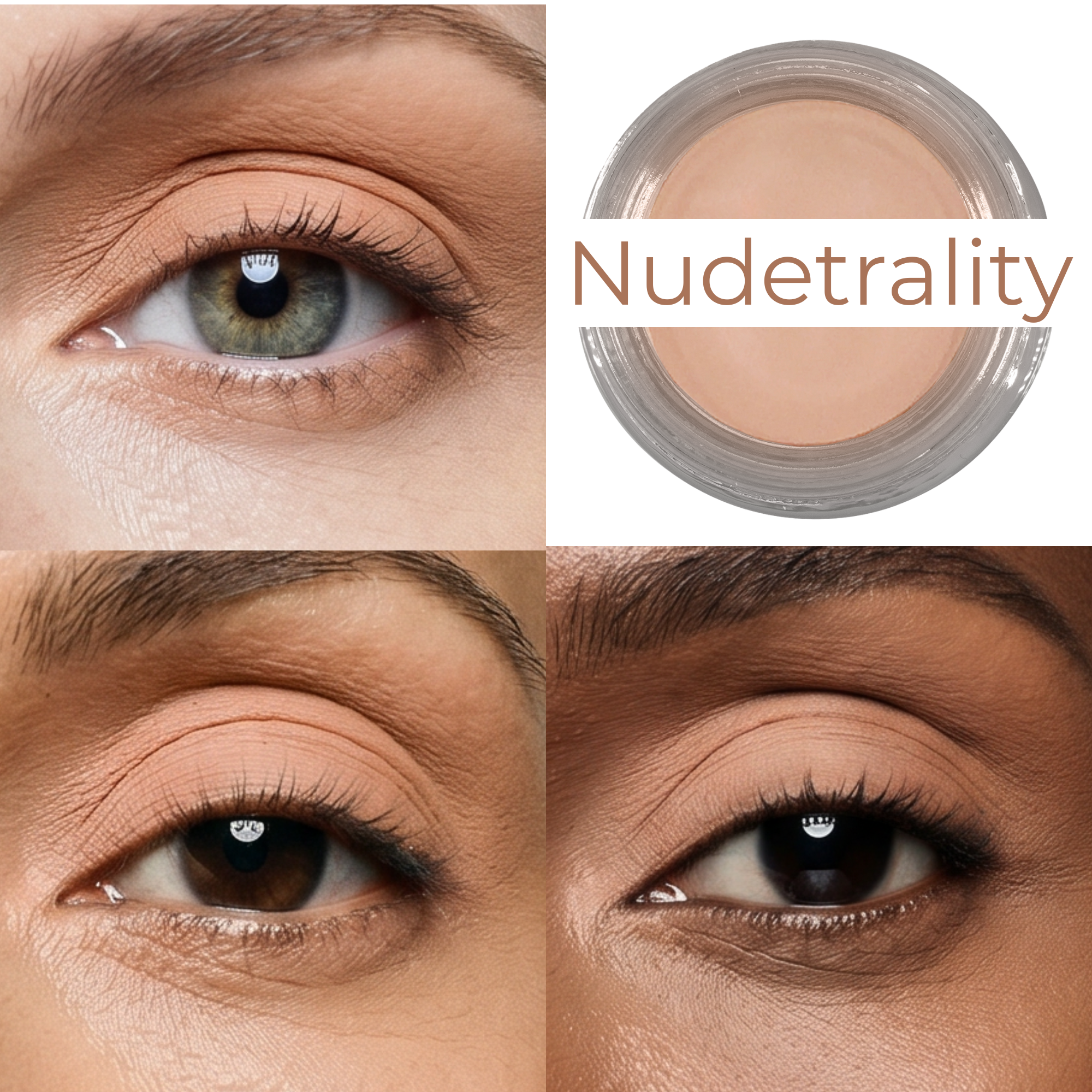 Nudetrality Any Wear Creme - A Waterproof Multi-tasking creme to powder product for eyes, cheeks & lips. Can be worn anywhere
