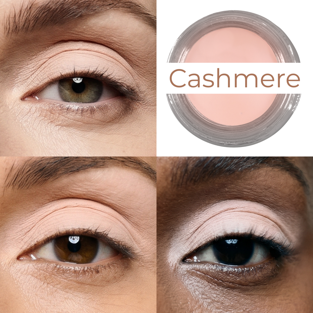 Cashmere Any Wear Creme - A Waterproof Multi-tasking creme to powder product for eyes, cheeks & lips. Can be worn anywhere