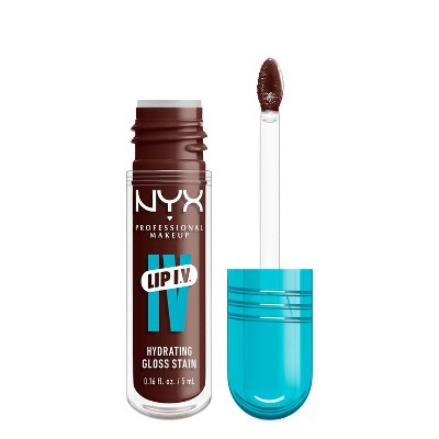 NYX Professional Makeup Lip IV Hydrating Lip Gloss Stain Mocha Me Wet 0.16 fl oz - New