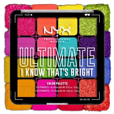 NYX Professional Makeup Ultimate Eyeshadow Palette Bright 0.32 oz - New