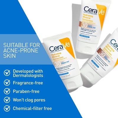 CeraVe Hydrating Mineral Tinted Face Lotion SPF 30 Medium 1.7 fl oz - Missing Box