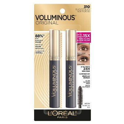 L'Oreal Paris Voluminous Original Mascara Blackest Black 2pc/0.56 fl oz - Imperfect Box