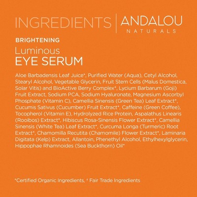 Andalou Naturals Luminous Eye Serum 0.6 fl oz - New