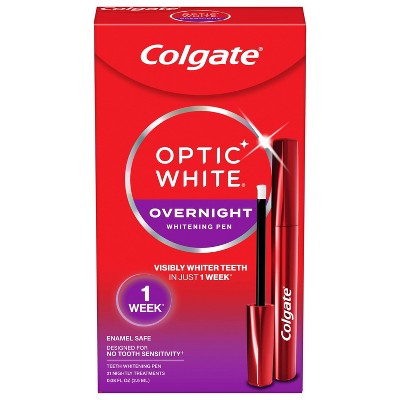 Colgate Optic White Overnight Teeth Whitening Pen Gel 0.08 fl oz/21 Treatments - New