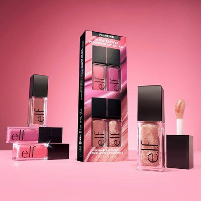 e.l.f. Glow Reviver Plumping Lip Oil Gift Set 4pc - Imperfect Box