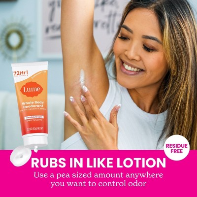 Lume Whole Body Women's Invisible Cream Tube Deodorant Clean Tangerine Scent 2.2oz - New