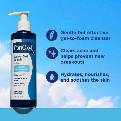 PanOxyl Acne Gel Wash for Face with 2% Salicylic Acid 6.5 fl oz - New