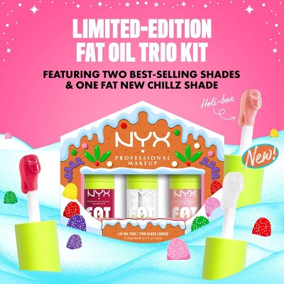 NYX Professional Makeup Fat Oil Lip Drip Holiday Trio Lip Gloss 3 pc - New