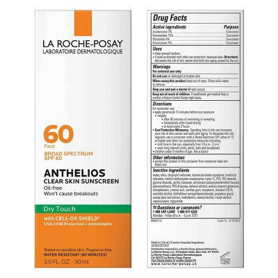La Roche Posay Anthelios Clear Skin Dry Touch Face Sunscreen SPF 60 3.0 fl oz - Missing Box