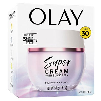 Olay Super Cream Face Moisturizer with Sunscreen SPF 30 1.7oz - Missing Box
