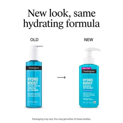 Neutrogena Hydro Boost Hydrating Gel Facial Cleanser; Hyaluronic Acid 7.8 fl oz - New