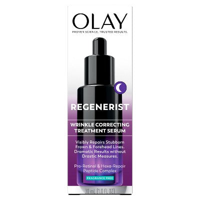 Olay Regenerist Anti-Aging Night Serum, Hydrating & Wrinkle Correcting Treatment 1 fl oz - New
