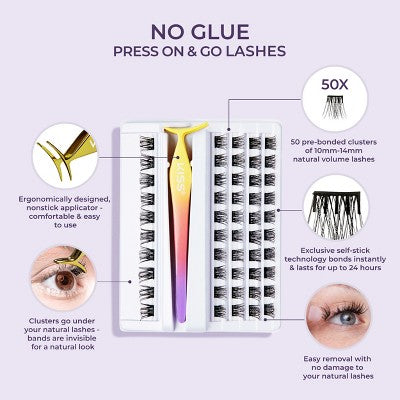 KISS imPRESS Press-On Self Adhesive Eyelashes Natural & Wispy 50ct - Imperfect Box