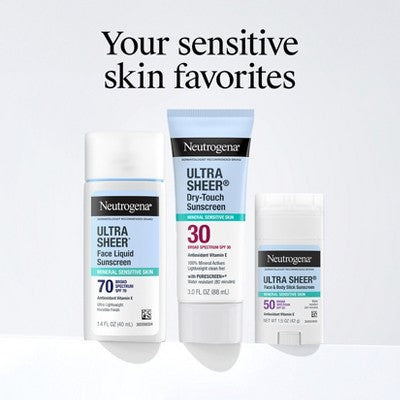 Neutrogena Mineral Ultra Sheer Face and Body Sunscreen Stick SPF 50 1.5oz - New