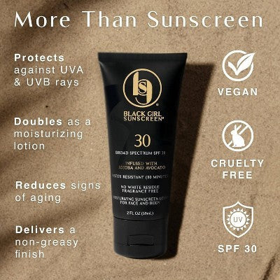 Black Girl Sunscreen Broad Spectrum Infused with Jojoba Oil SPF 30 3 fl oz - Imperfect Container