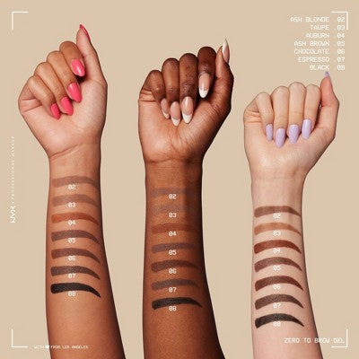 NYX Professional Makeup Zero to Brow Longwear Eyebrow Gel 02 Ash Blonde 0.06 fl oz - Imperfect Box