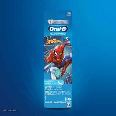 Oral-B Marvel's Spider-Man Kids Extra Soft Replacement Brush Heads 2ct - New