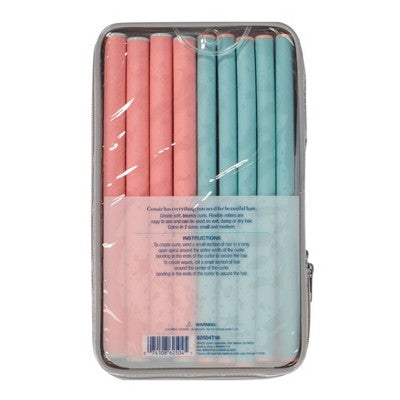 Conair Heatless Spiral Curl Rollers Coral & Teal 18pcs - New