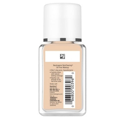 Neutrogena Skin Clearing Oil-Free Liquid Foundation with Salicylic Acid 30 Buff 1 fl oz - Imperfect Container