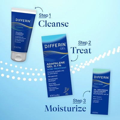 Differin Retinoid Acne Treatment; Adapalene Gel 0.1% 45g/1.6oz - Imperfect Box