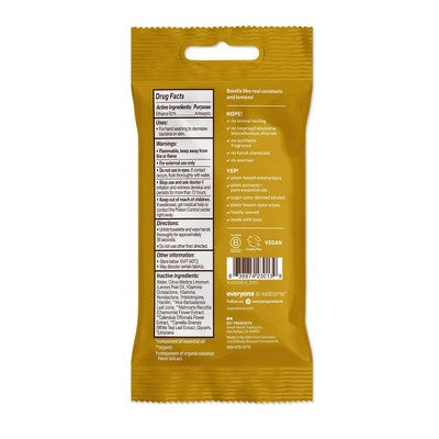 Everyone Hand Sanitizer Wipes Coconut Lemon 15ct/6pk - New