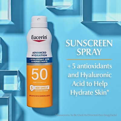Eucerin Advanced Hydration Sunscreen Spray SPF50 6oz - Imperfect Container