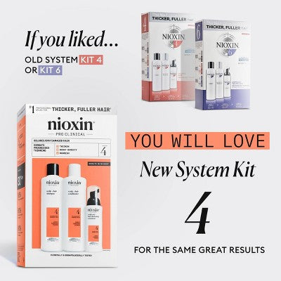 Nioxin System 4 Hair Thickening Colored & Damaged Hair Shampoo & Conditioner Kit 3ct - NEW