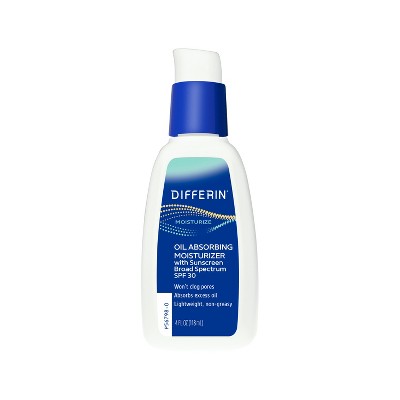 Differin Oil Absorbing Moisturizer with Sunscreen, Broad-Spectrum UVA/UVB - SPF 30 - 4oz