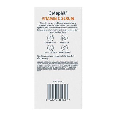 Cetaphil Brightening Vitamin C Face Serum 1fl oz - New
