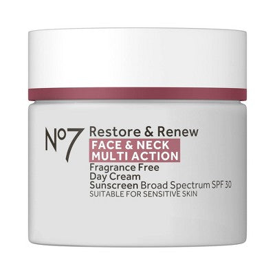 No7 Restore & Renew Face & Neck Multi Action Day Cream SPF 30 1.69 fl oz - Missing Box