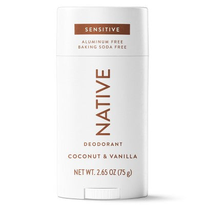 Native Sensitive Solid Deodorant for Women & Men Coconut & Vanilla 2.65oz - New