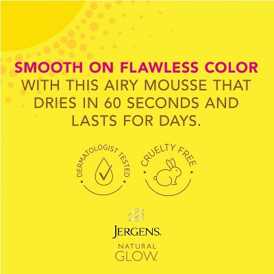 Jergens Natural Glow Instant Moisturizing Self Tanner Tanning Foam Deep Bronze 6 fl oz - New