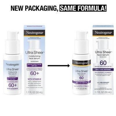 Neutrogena Ultra Sheer Moisturizing Face Serum SPF 60+ 1.7 fl oz - Imperfect Box