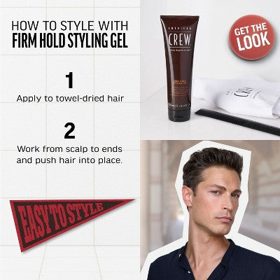American Crew Men's Firm Hold and Non-Flaking Hair Styling Gel  8.4 fl oz - Imperfect Container