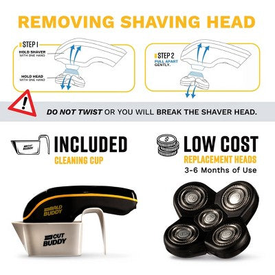 The Cut Buddy Bald Buddy Electric Cordless Head Shaver - Imperfect Box