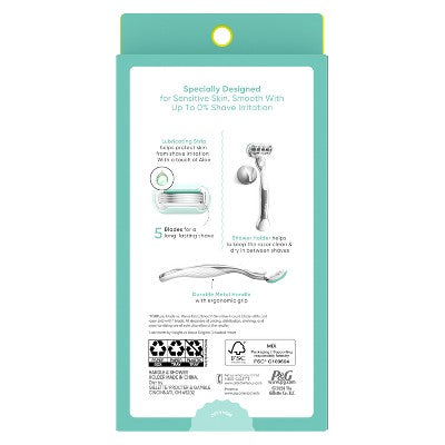 Venus Extra Smooth Sensitive Value Pack Women's Razor + 3 Razor Blade Refills - Missing Box
