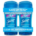 Secret Outlast Clear Gel Antiperspirant & Deodorant for Women 2.6oz/2pk - New