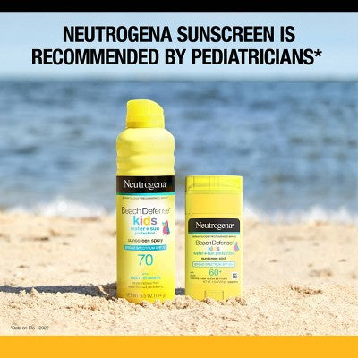 Neutrogena Beach Defense Water Resistant Kids& Sunscreen Stick SPF50 1.5oz - Imperfect Container