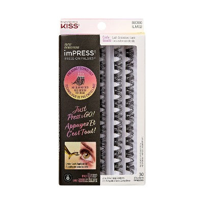 KISS Products imPRESS Press-On Self Adhesive Eyelashes Refill Curly 30ct - New