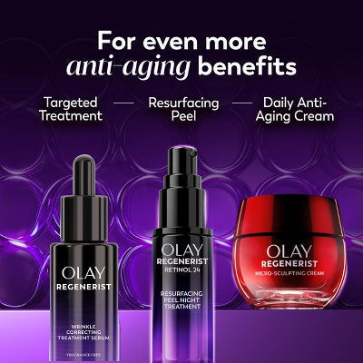 Olay Regenerist Anti-Aging Night Serum, Hydrating & Wrinkle Correcting Treatment 1 fl oz - New