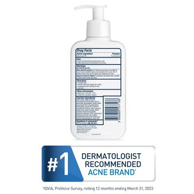 CeraVe Acne Face Cleanser with 2% Salicylic Acid and Purifying Clay for Oily Skin 8 fl oz - Imperfect Container