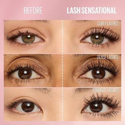 Maybelline Lash Waterproof Sensational Lengthening Mascara Blackest Black 0.32 fl oz - Imperfect Box