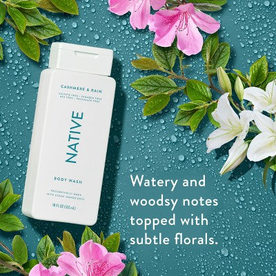 Native Body Wash Cashmere & Rain Sulfate Free 18 fl oz - Imperfect Container