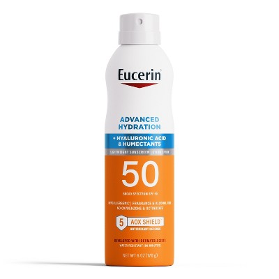 Eucerin Advanced Hydration Sunscreen Spray SPF50 6oz - Imperfect Container