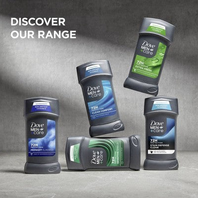 Dove Men+Care 72hr Antiperspirant & Deodorant Stick Stain Defense Clean 2.7oz/2ct - New