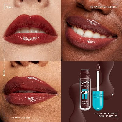 NYX Professional Makeup Lip IV Hydrating Lip Gloss Stain Mocha Me Wet 0.16 fl oz - New