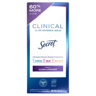 Secret Clinical Invisible Solid Antiperspirant & Deodorant Clean Lavender 2.6oz - Missing Box
