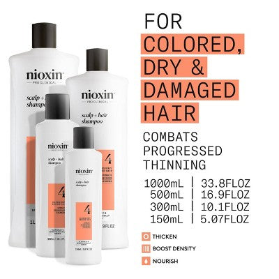 Nioxin System 4 Shampoo Cleanser - 10.1 fl oz